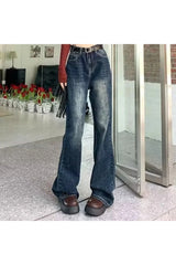 Fall Vintage Wash Flare Jeans
