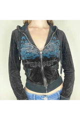 Fall Vintage Y2K Slim Graphic Hoodie