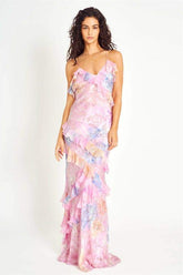 Virginia Floral Ruffle Maxi Slip Dress-Sunfere