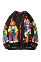 Herbstlicher Weirdcore Clown Strickpullover
