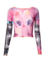 Weirdcore Long Sleeve Crop T-shirt