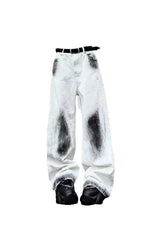 Jean baggy blanc d'automne Y2K