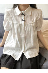 White Lace Peter Pan Blouse