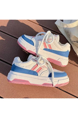 Weiße Plateau-Sneakers