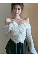 White Ruffle Kawaii Blouse