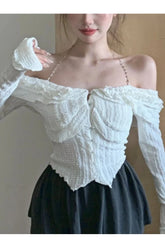 White Ruffle Kawaii Blouse