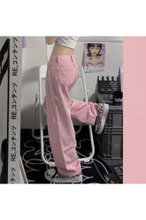 Y2K Baggy Pink Denim Pants