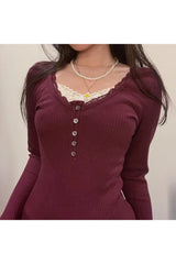 Y2K Button-Up Knit Top