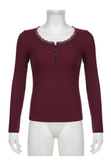 Y2K Button-Up Knit Top