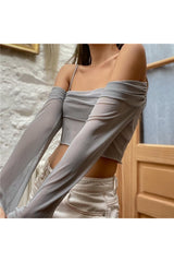 Y2k Fairy Core Off Shoulder Crop Top