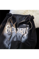 Fall Y2k Graphic Zip Hoodie