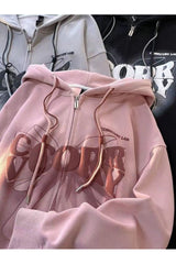 Fall Y2k Graphic Zip Hoodie