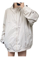 Herbst Y2K Graue Windjacke