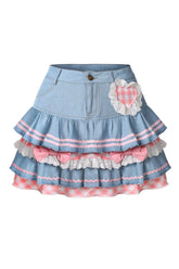 Y2K Kawaii Denim Mini Skirt