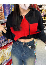 Cardigan court en tricot automne Y2K