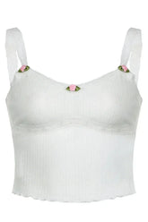 Y2K Lace Jacquard Knit Crop Top