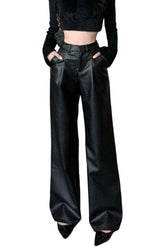 Y2K Leather Wide Leg Pants