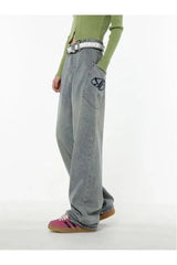 Y2K Loose Fit Logo Jeans