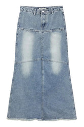 Y2K Low-Waist Fishtail Denim Skirt