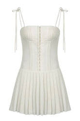 Y2K Pleated Sleeveless Corset Dress