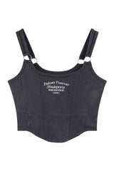 Crop top à slogan Y2K