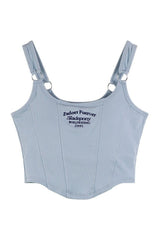 Crop top à slogan Y2K