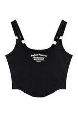 Crop top à slogan Y2K