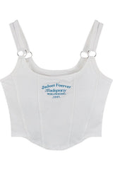 Crop top à slogan Y2K