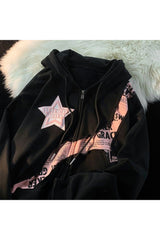 Fall Y2k Star Zip Up Hoodie