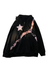 Fall Y2k Star Zip Up Hoodie
