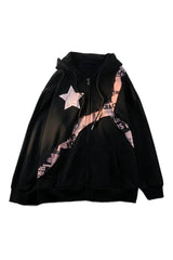 Fall Y2k Star Zip Up Hoodie