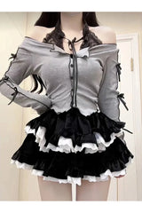 Y2k Top + Skirt Two-Piece Set