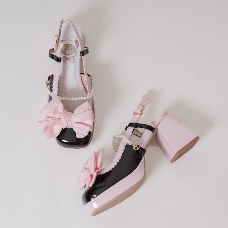 Lolita Pastel Bow Knot Mary Janes Lolita Shoes Sandals ON06