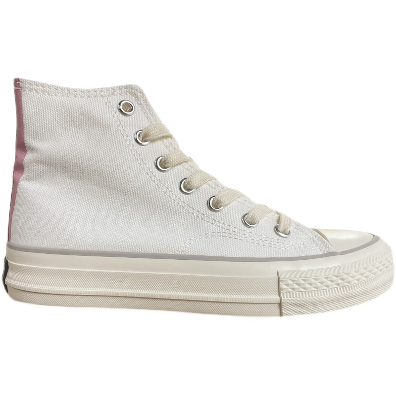 Ulzzang Canvas Heart White Shoes