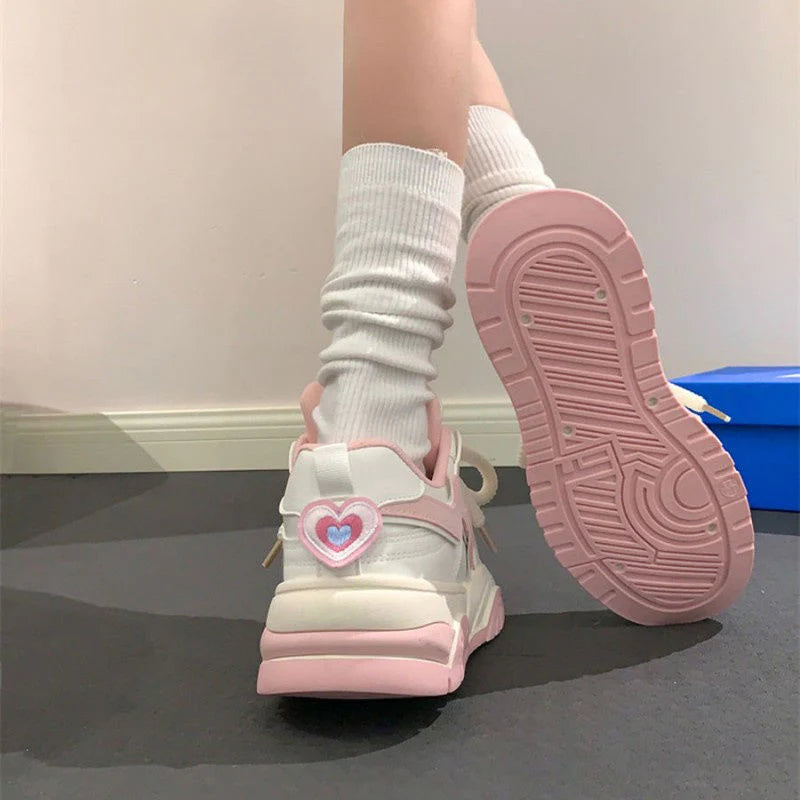 Cute Pink Heart Sneakers K19326