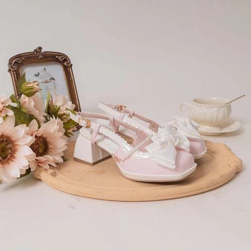 Lolita Pastel Bow Knot Mary Janes Lolita Shoes Sandals ON06