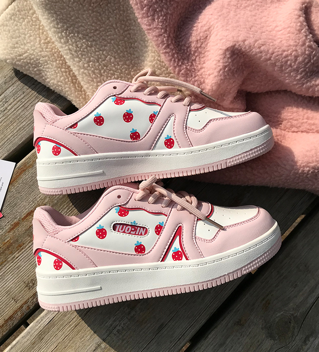 Pink strawberry Kawaii Sneakers BE776