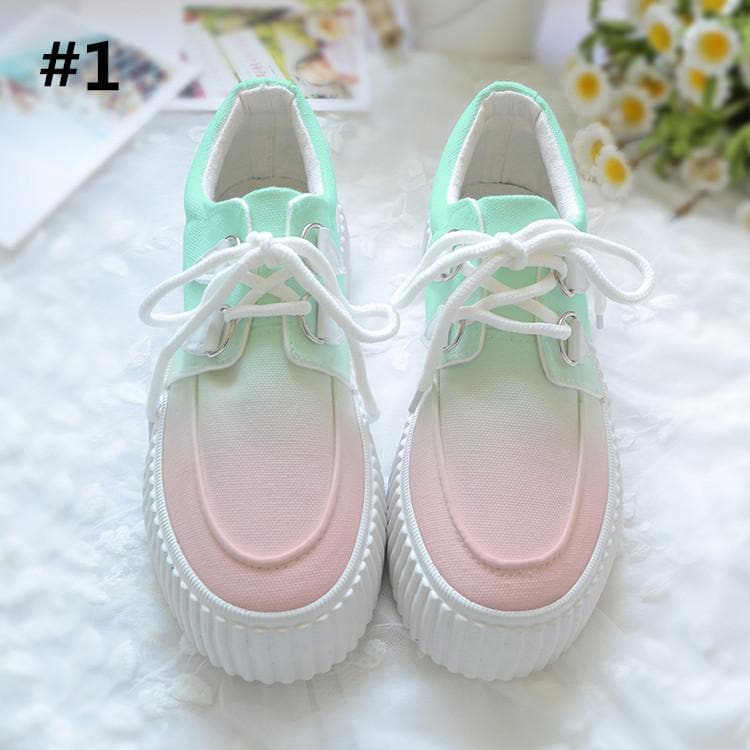 Harajuku Gradient Hand-Painted Canvas Shoes