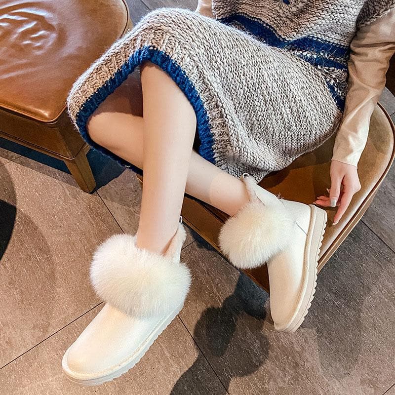 Fluffy Waterproof Inner Fleece Snow Boots
