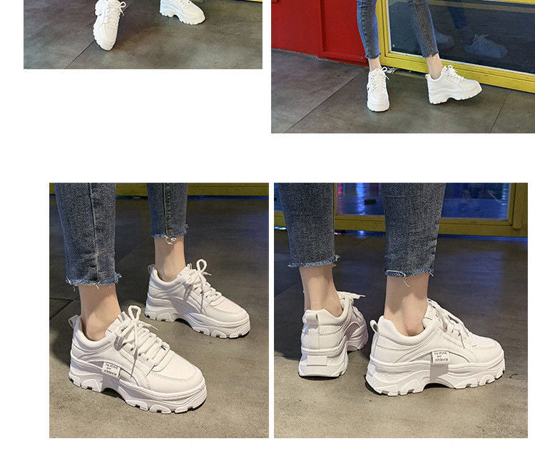 Faux-Leather  Platform Sneakers