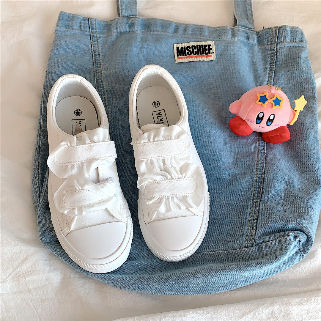 Cute Canvas Rubber White Shoes BE790
