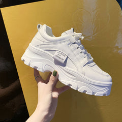 Faux-Leather  Platform Sneakers