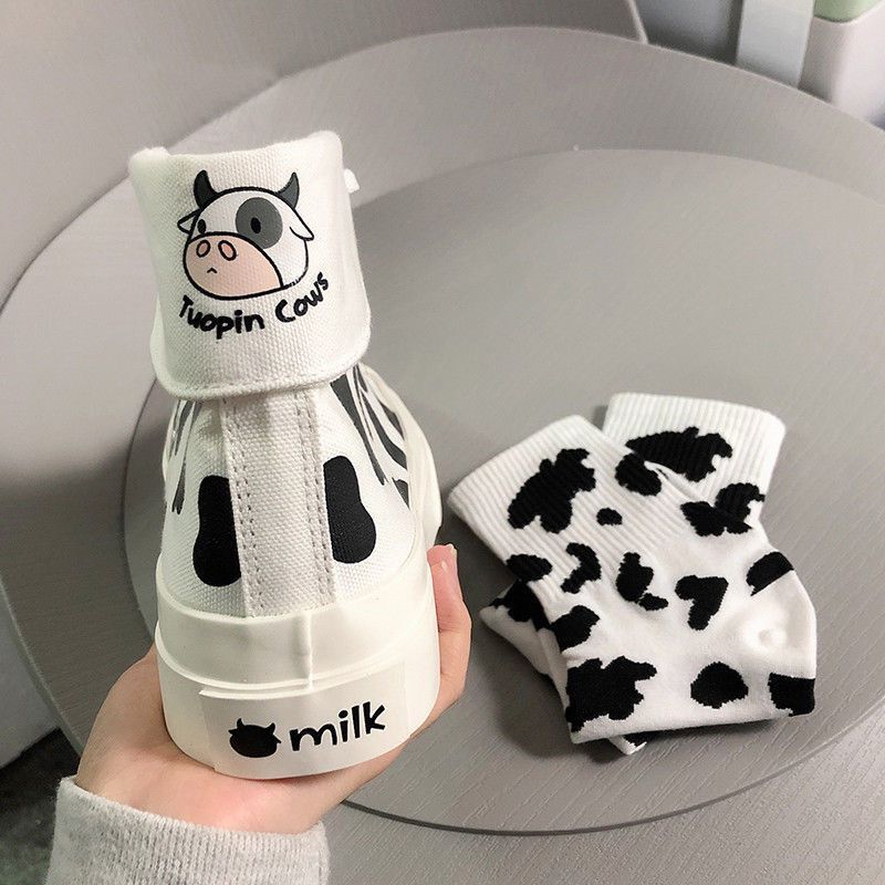 Kawaii Fashion Cow Print Shoes FY006
