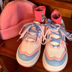 Blue Pink Casual Sneakers