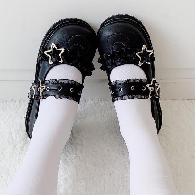Lovely Lolita Star Thick Soled Round Toe Shoes
