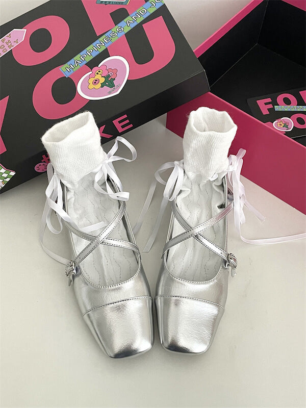 Silver Ballet Silver Ballet Flats Shoes – Nhuhn