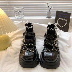 Punk Chunky Heart Mary Jane Lolita Shoes