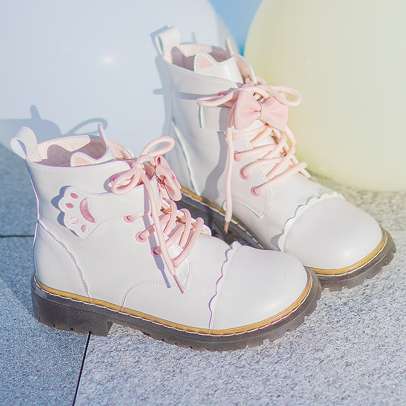 Lolita Cat Paw Martin Boots BE968