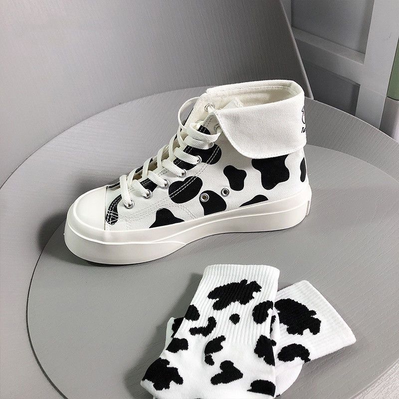 Kawaii Fashion Cow Print Shoes FY006