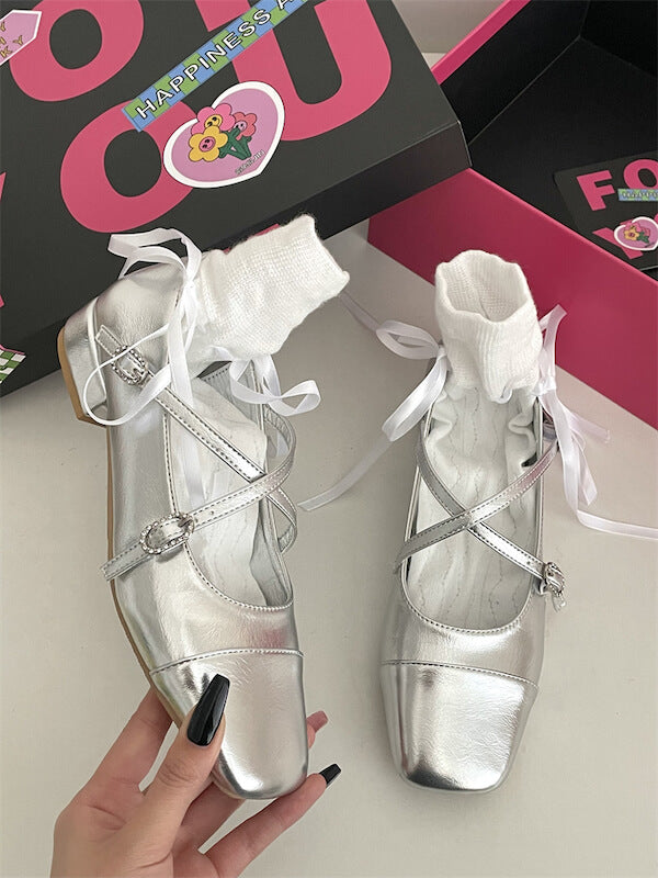 Silver Ballet Silver Ballet Flats Shoes – Nhuhn